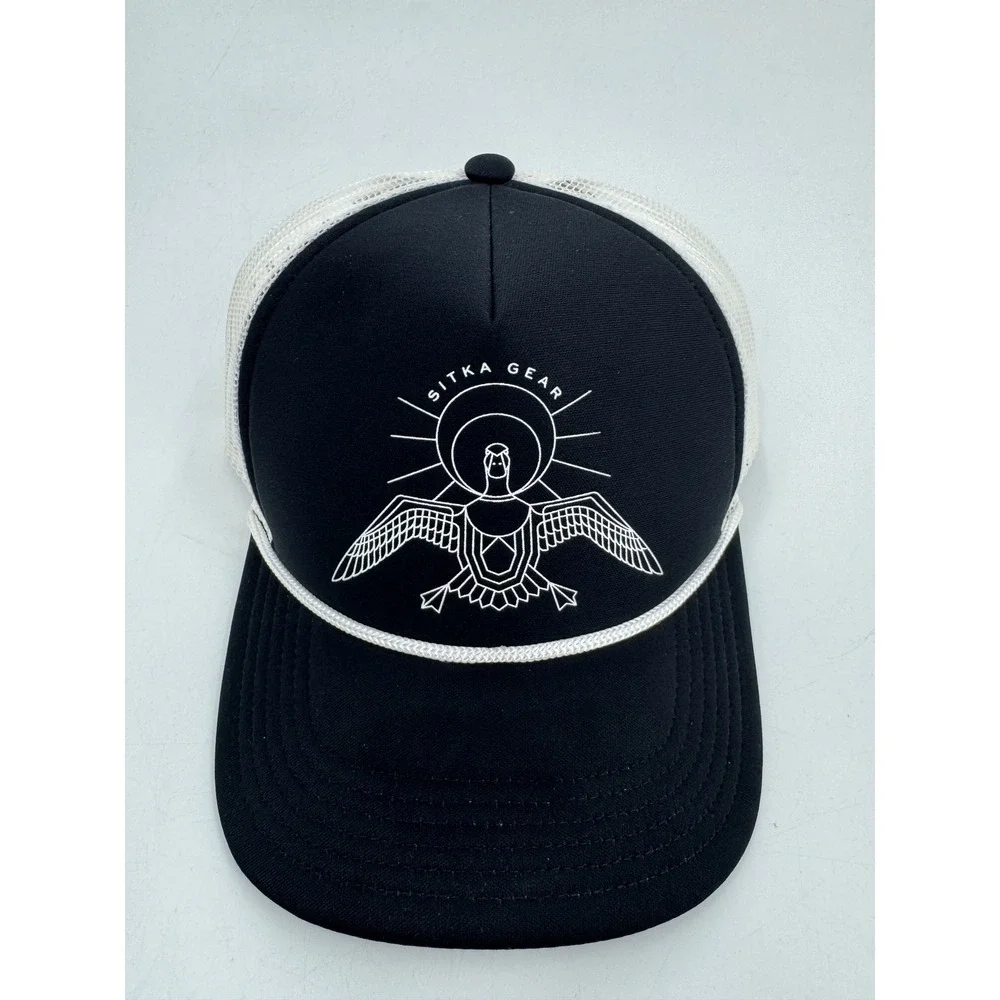 Sitka Gear Hi-Pro Trucker Hat Mens Black White Goose Graphic Snapback Cap 600519